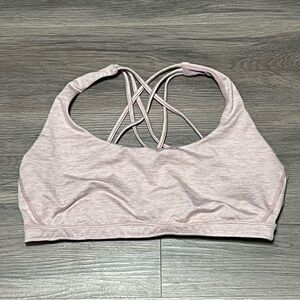Victoria's Secret XL Bralette Pink Strappy Heathered Gym Stretch Activewear